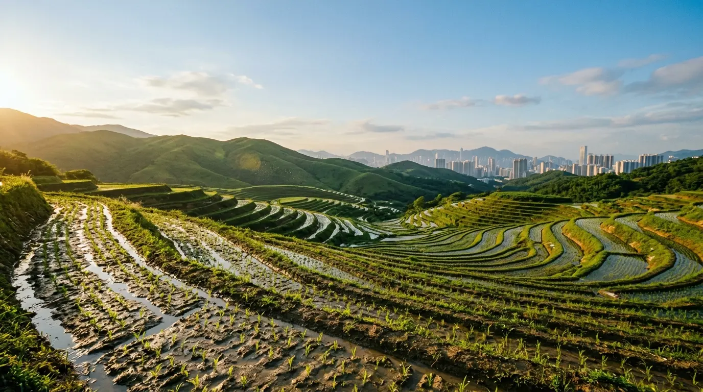 Terraced farm outside Hong Kong
